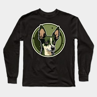 Rat Terrier Camouflage Motif Long Sleeve T-Shirt